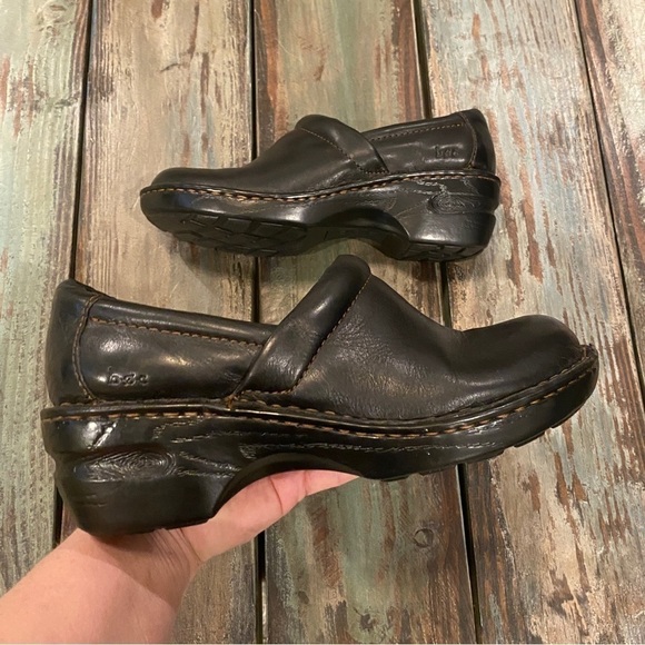 B.O.C. Peggy Clogs Black Leather Comfort Shoes Career Walking Womens Size 8 - Picture 2 of 14